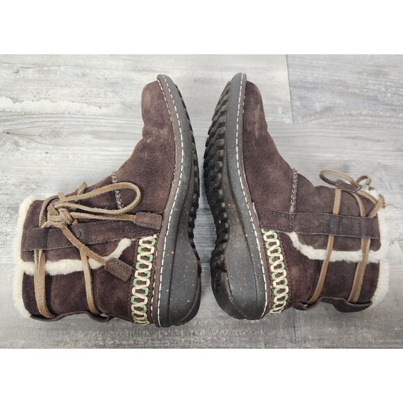 Ugg Women's Sz.6  Brown Cove 5178 Suede Fur Ankle Winter Boot - Picture 4 of 7